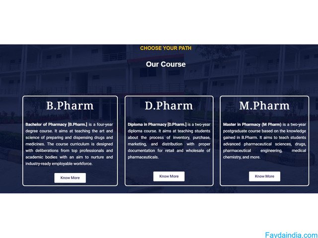 B.Parm, D.Pharm, M.Pharm from R.P.S. Pharmacy College, Lucknow - 2/4