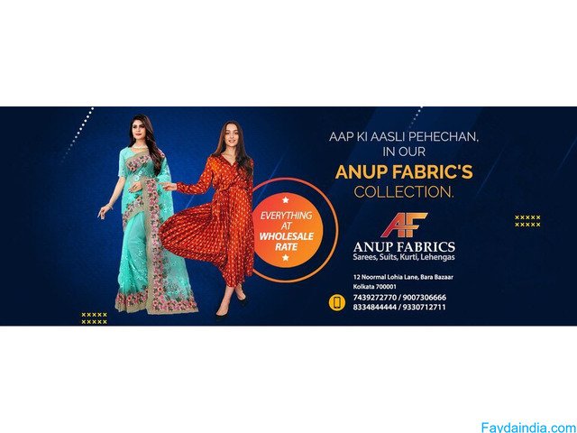 Best Banarasi Silk and Cotton Sarees at Wholesale Prices @ Anup Fabricks Wholesellers Kolkata - 1/5