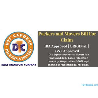 Packers and Movers Bill For Claim,Get Original Gst Bill