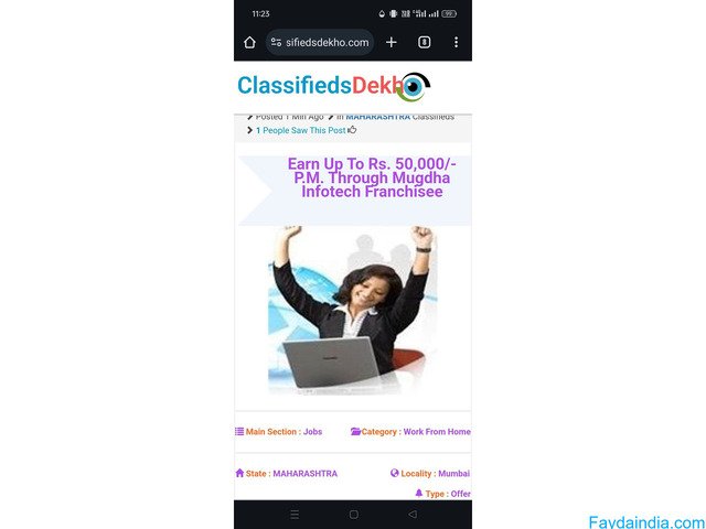 Earn up to Rs. 50,000/- p.m. through Mugdha Infotech Franchisee