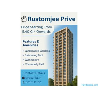 Rustomjee Prive Bandra – Flats for Sale, Rent, Photos & Investment Insights