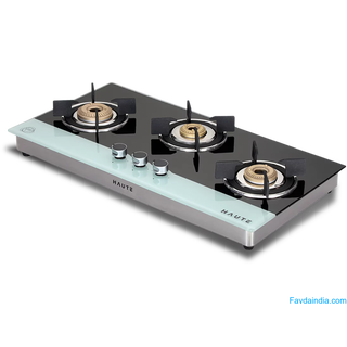 Buy Stylish 3 Burner Gas Stove Glass Top Online at Haute Kitchen