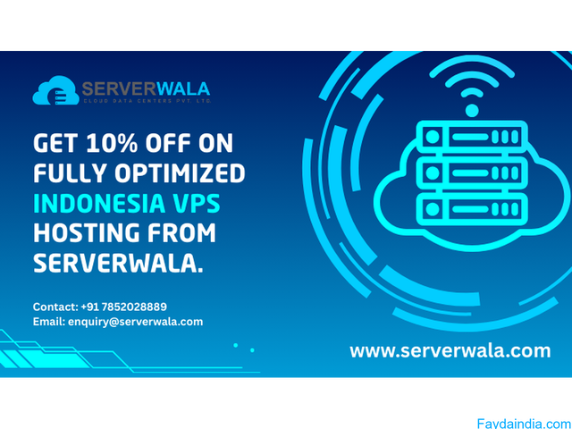 Get 10% off on fully optimized Indonesia VPS hosting from Serverwala.