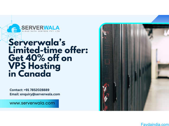 Serverwala’s Limited-time offer: Get 40% off on VPS Hosting in Canada.