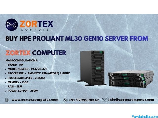 Buy HPE ProLiant ML30 Gen10 Server from Zortex Computer