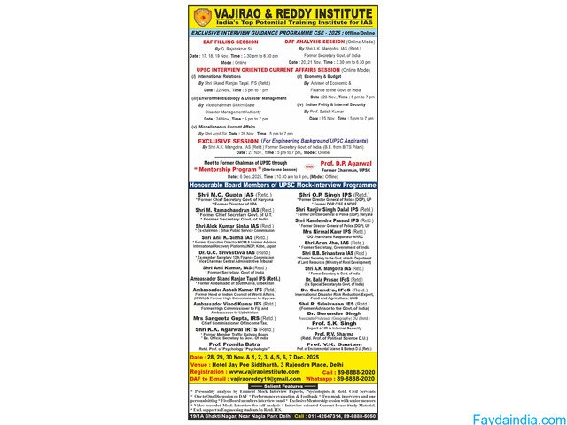 UPSC Mock Interview 2025 - Vajirao and Reddy Institute