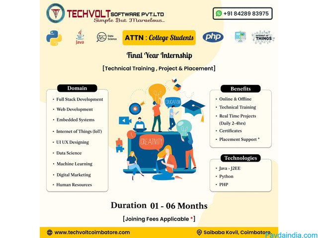 Python Internship|Techvolt Software|Coimbatore