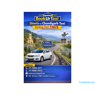 Shimla to Chandigarh Taxi | Booking Start ₹2380 - BookUrTaxi