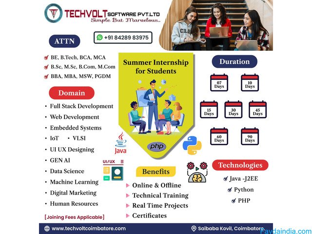 Data Science Training|Internship|Techvolt Software|Coimbatore