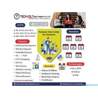 Data Science Training|Internship|Techvolt Software|Coimbatore