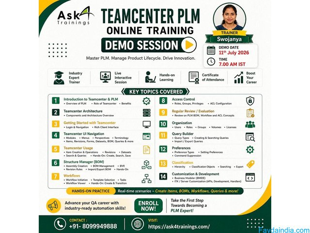 Build a Successful Career in Teamcenter PLM with Ask4Trainings