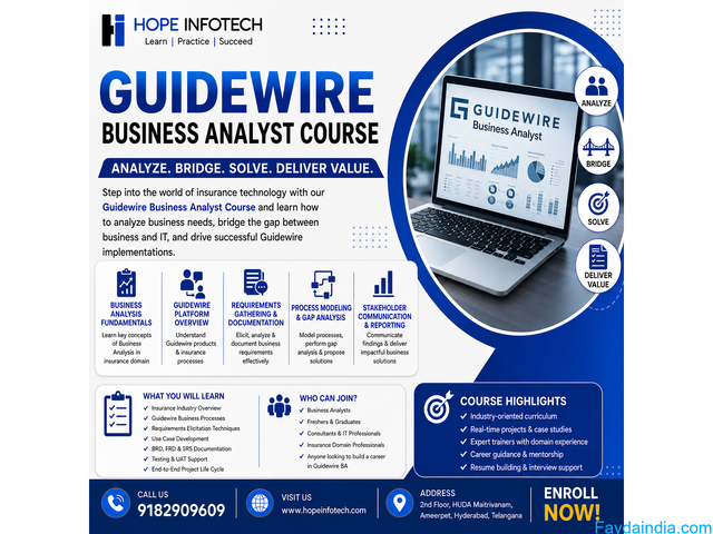 Guidewire Business Analyst Training with Certification & Placement Support