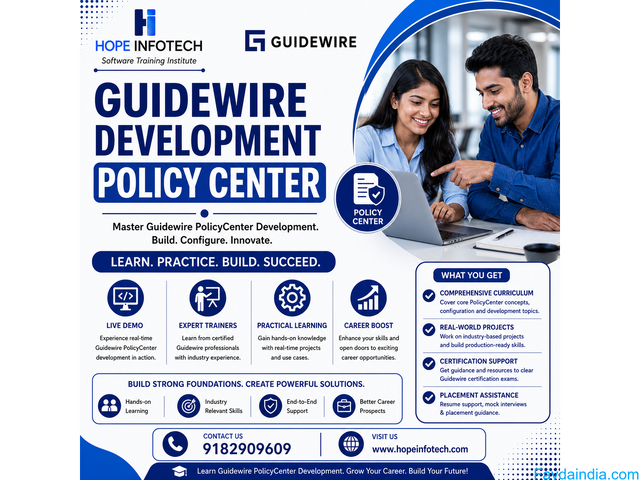 Guidewire PolicyCenter Development Training | Build Your Career with Hope Infotech