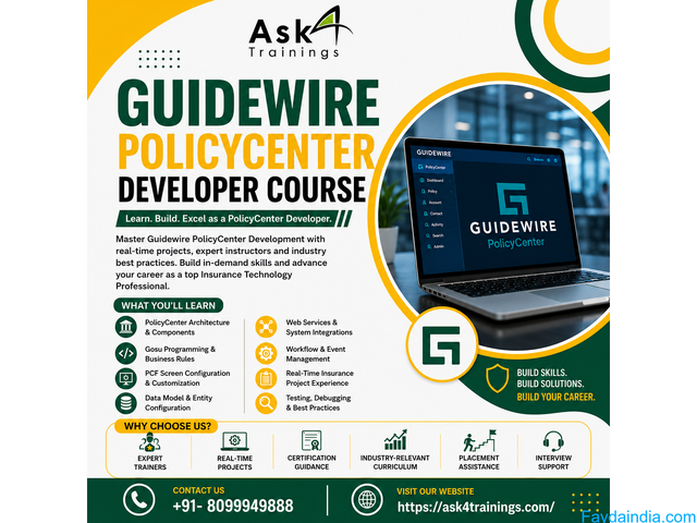Guidewire PolicyCenter Developer Course Online Training