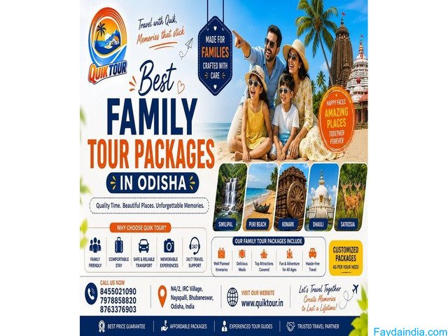 Best family tour packages in Odisha