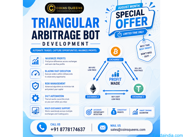 Custom Triangular Arbitrage Bot Development | August Offer