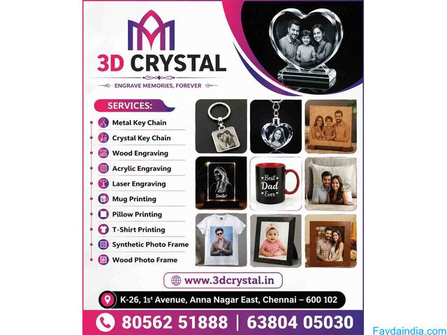 Are You looking for best Customized crystal photo gifts  in Chennai?