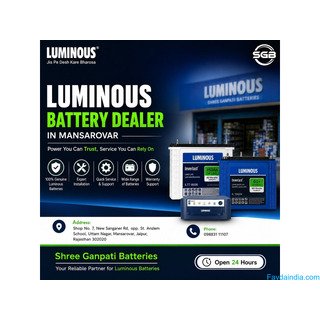 Shree Ganpati Batteries-Luminous Battery Dealer in Mansarovar