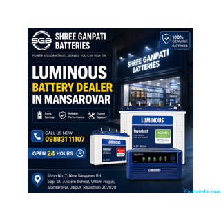 Shree Ganpati Batteries-Luminous Battery Dealer in Mansarovar