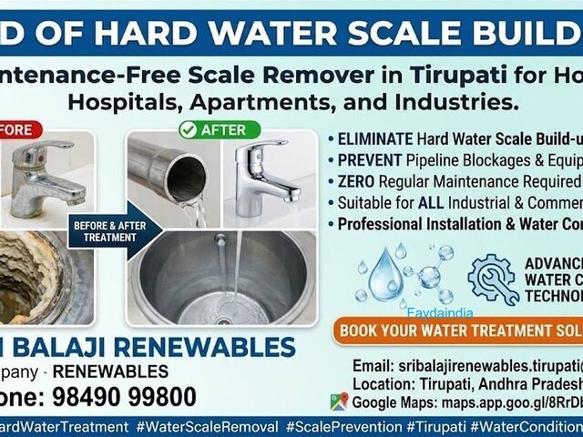 Looking for Maintenance-Free Hard Water Scale Removal in Tirupati?