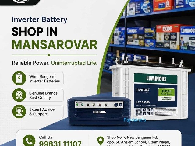 Shree Ganpati Batteries – Inverter & Battery Dealer in Mansarovar, Jaipur
