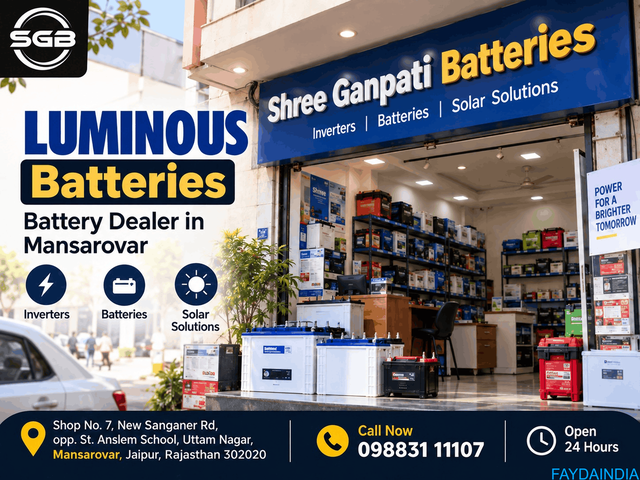 Shree Ganpati Batteries-Luminous Battery Dealer in Mansarovar